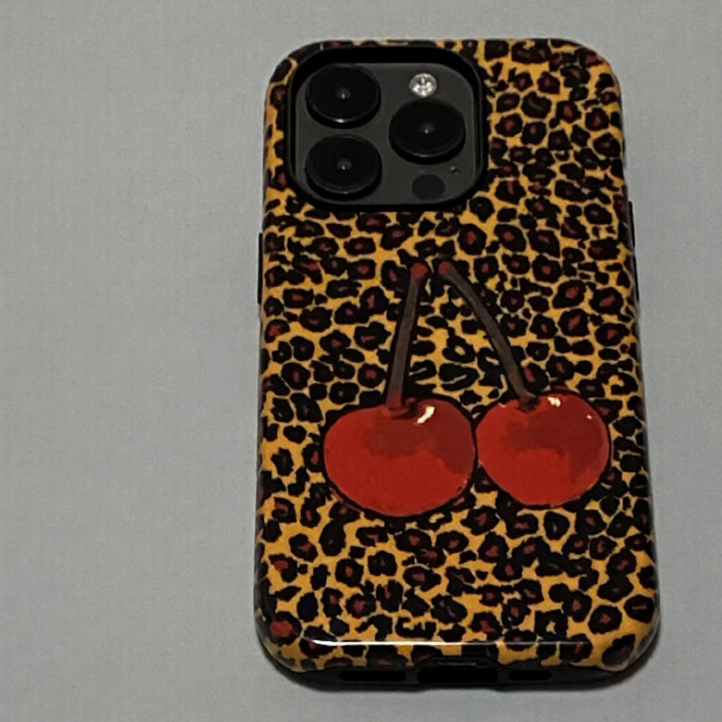 Léopard Imprimer Cherry mignon et approprié IPhone Case