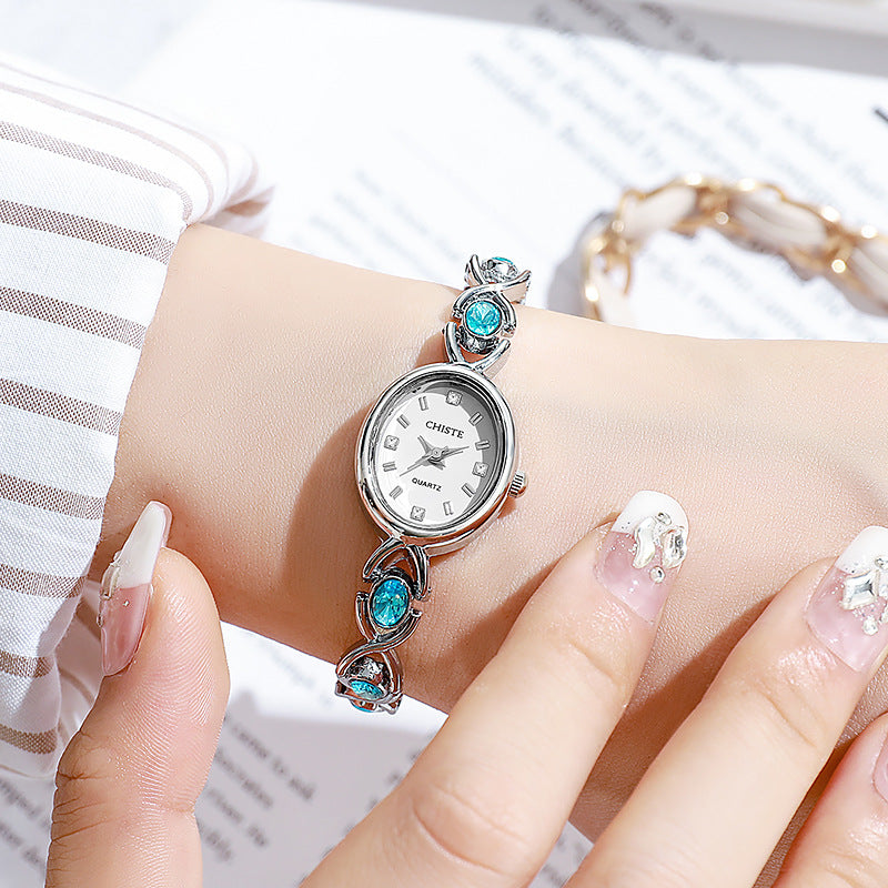 Femmes Couleur Diamant Niche Haute Valeur Apparence Bracelet Montre