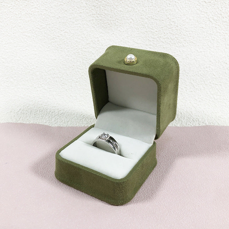 Fashion Flannel Étanche boîte à bijoux Pearl Buckle