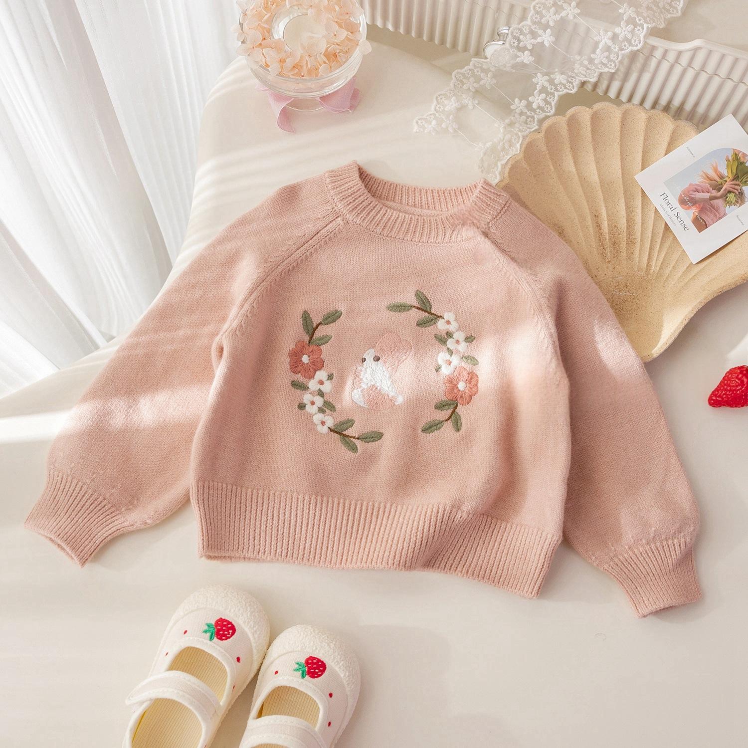 Mignon petit lapin broyé sweater top pour les filles
