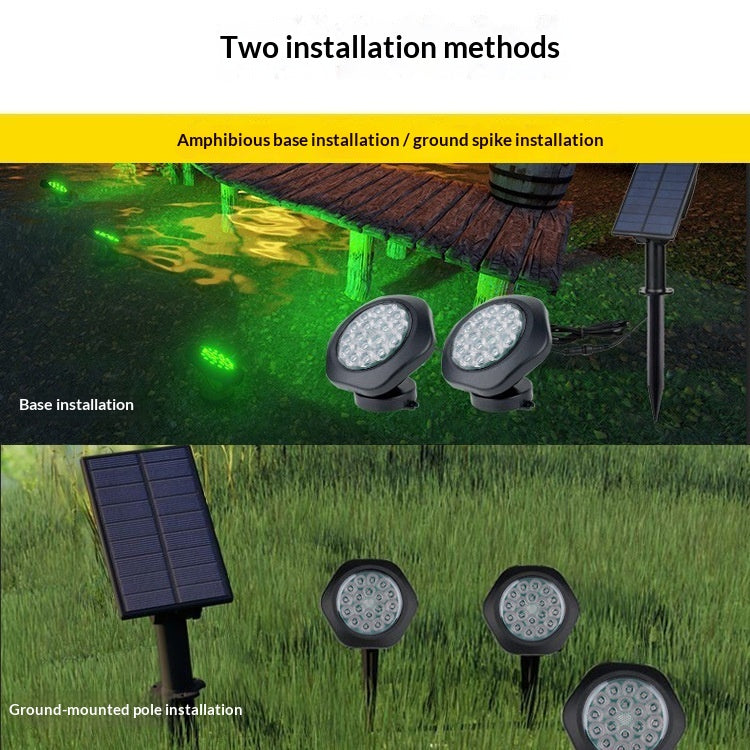 Disque sous-marin à énergie solaire Cour extérieure multicolore Lumière submersible