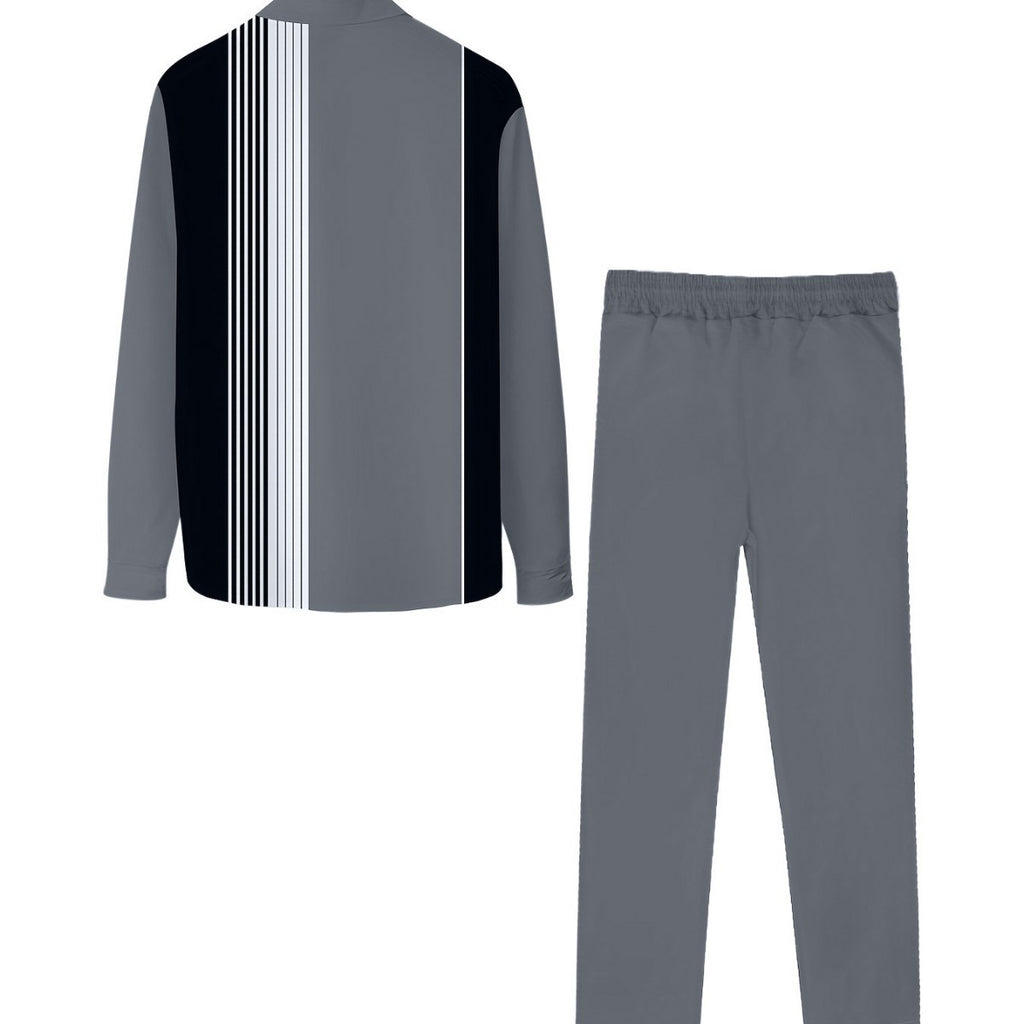 Chemise rayée imprimée homme avec ensemble de boutons noirs