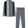 Chemise rayée imprimée homme avec ensemble de boutons noirs