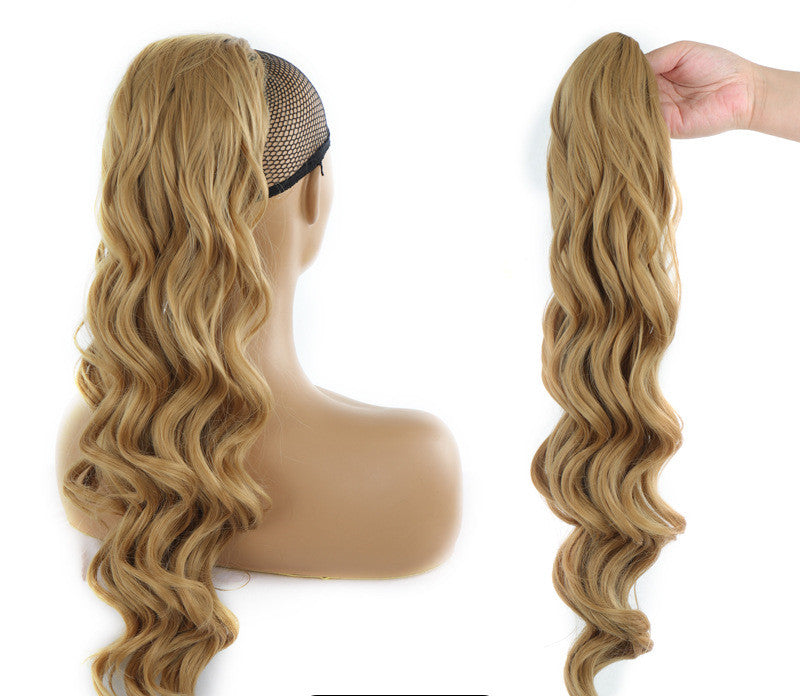 Wig Big Wave Drawstring Ponytail Matte haute température Silk Fiber Wig chimique