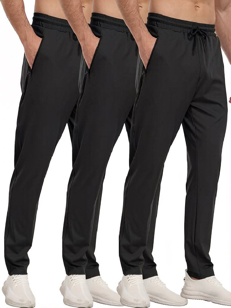 Pantalons de jambes légers élastiques pour hommes Zipper