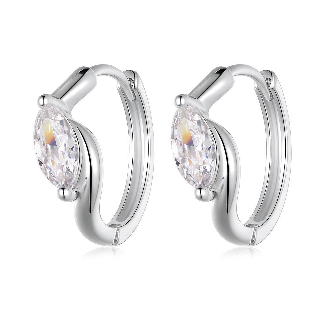 S925 Sterling Silver Marquise Spike Earrings