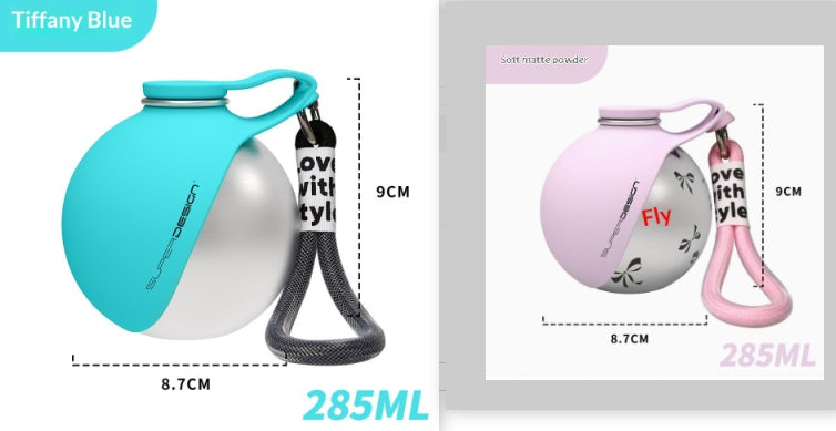 Creative Portable Outdoor Pet en acier inoxydable coupe d'eau Petit chien bouteille d'eau pratique