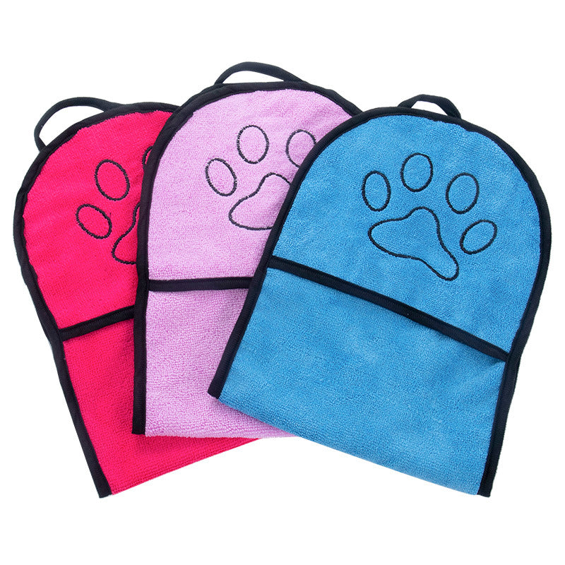 Serviette de bain de chat pour chien en couleur solide
