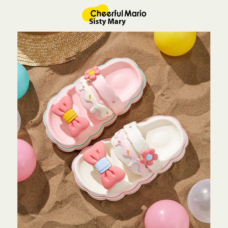 Cheerful Mario Enfants d'été Femmes Enfants Non glissé Parent-enfant Princesse Sandales