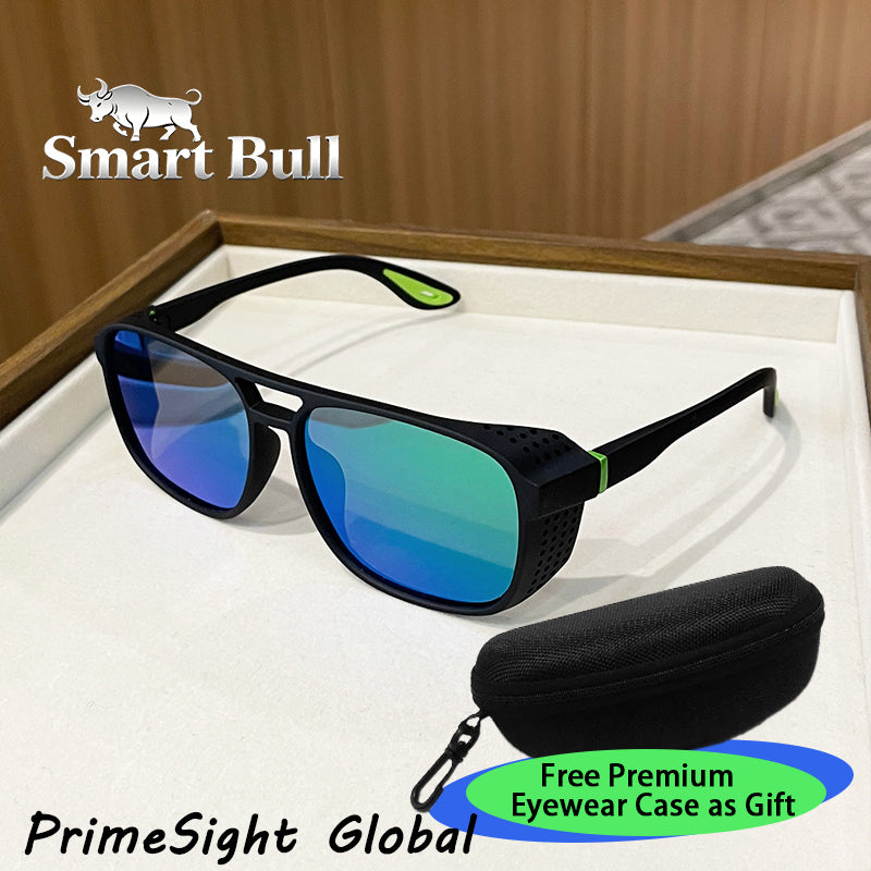Lunettes de soleil de style sportif double pont pour homme et femme avec cadre latéral. Ils offrent