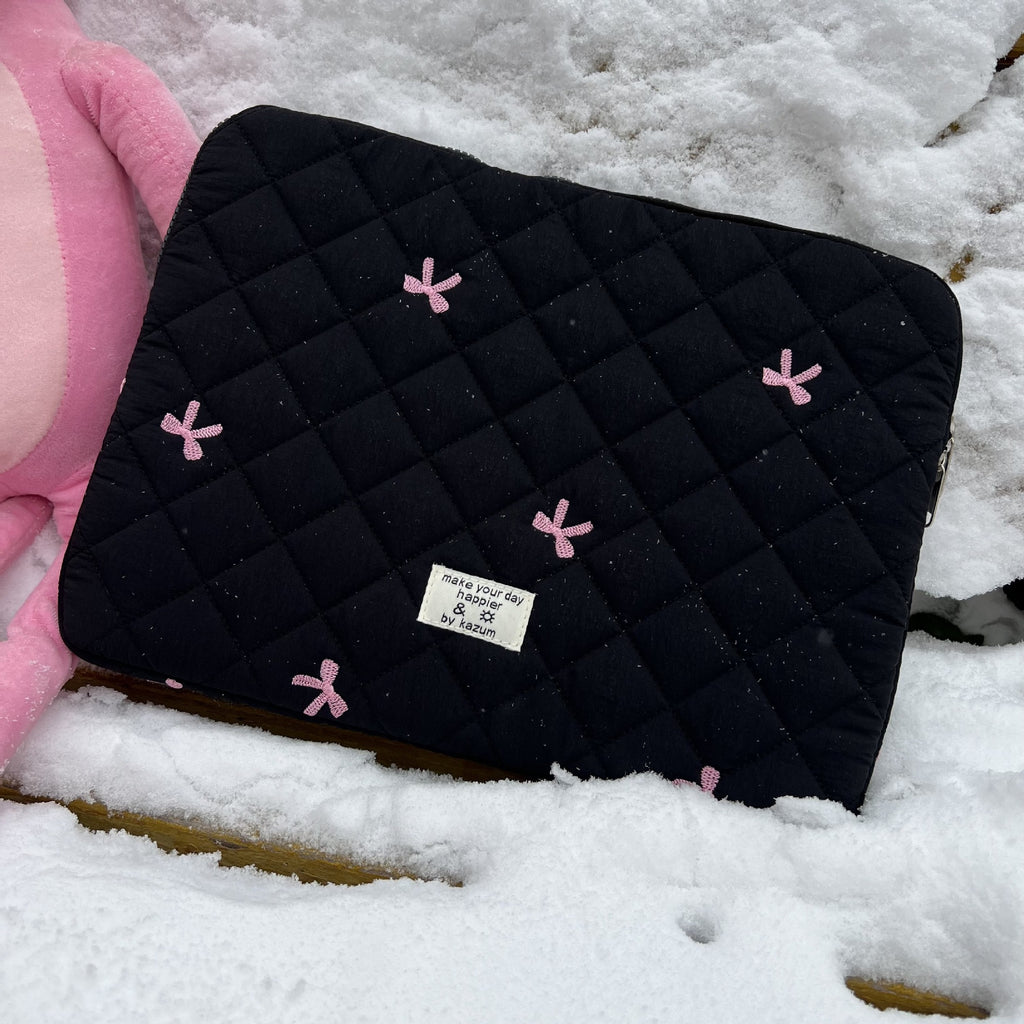 Mignon Rhombus Brodé Bow Notebook Sac de stockage