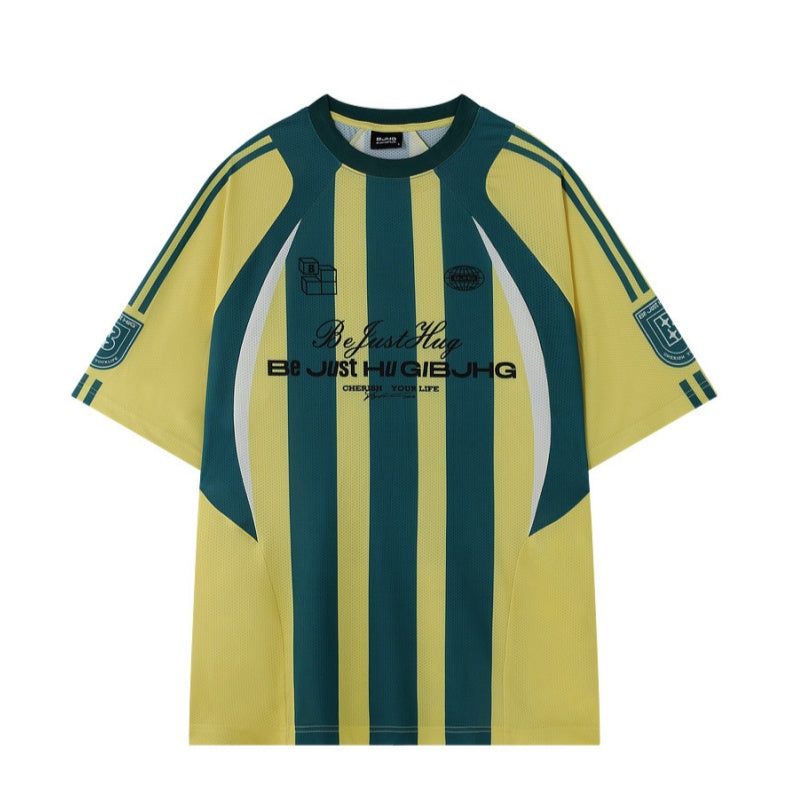 T-shirt à manches courtes rayée pour hommes Port sportif respirant pour l'été