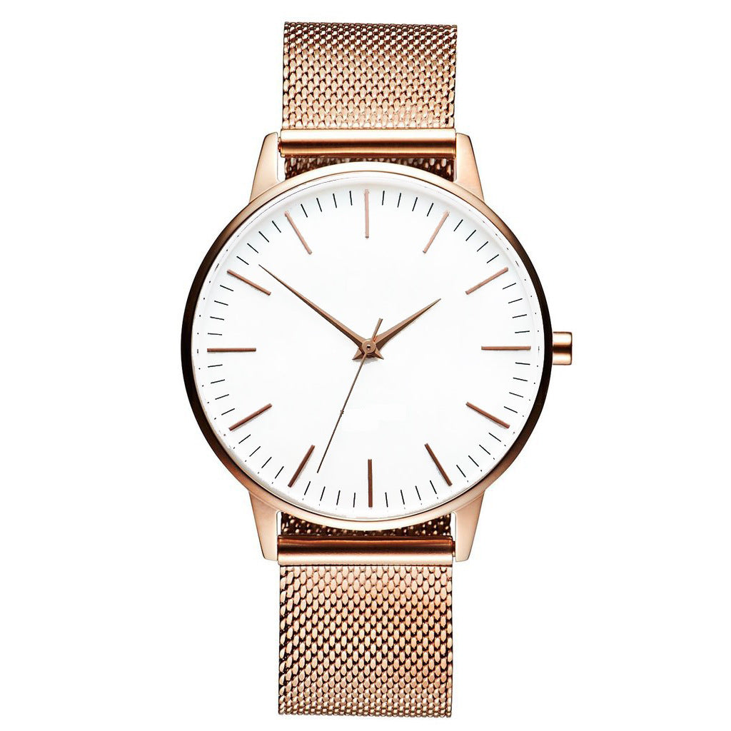 Montre Quartz de mode Casual ultra-mince avec une bande métallique Mesh