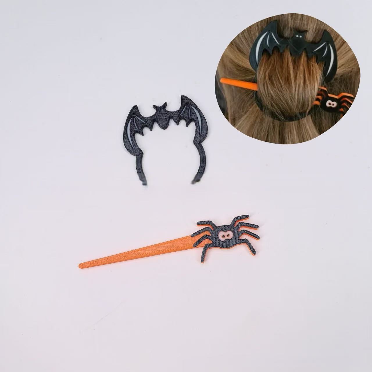 Barrettes d'Halloween Witch Bat épingle à cheveux