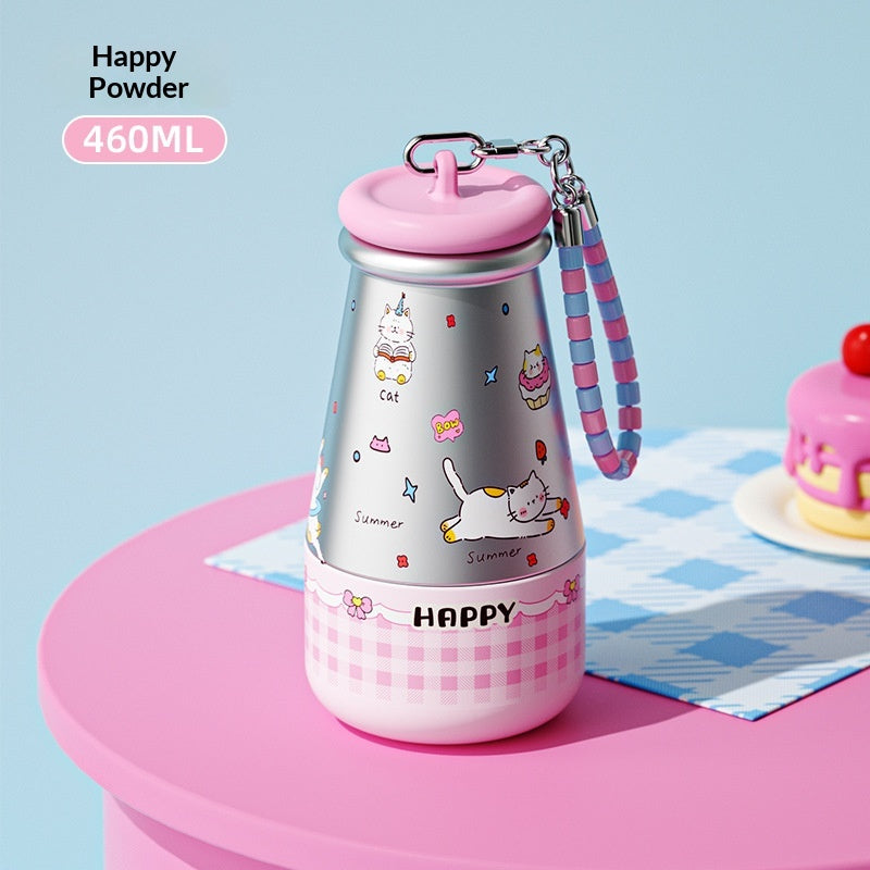 Bouteille d'eau mignonne en acier inoxydable 316 avec poignée