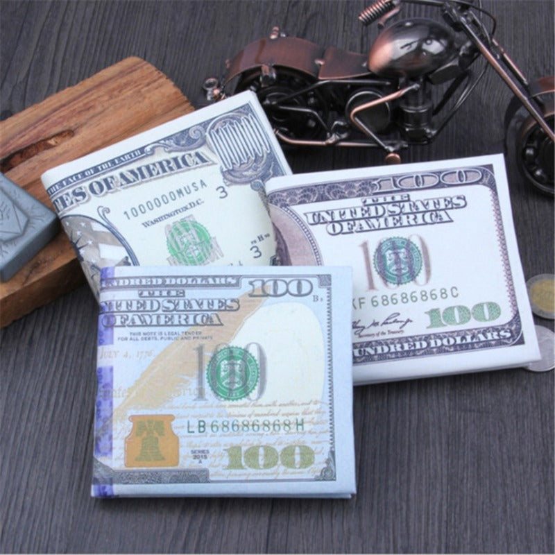 Motif d'impression courte créative USD Portefeuille court