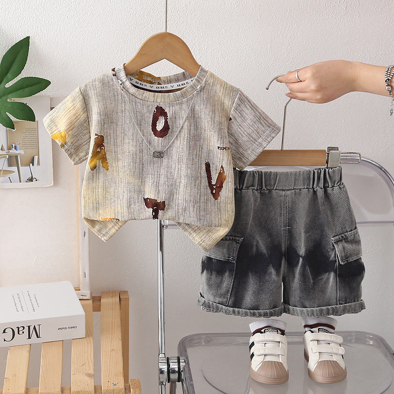 Boys Burnout Short Sleeve Set