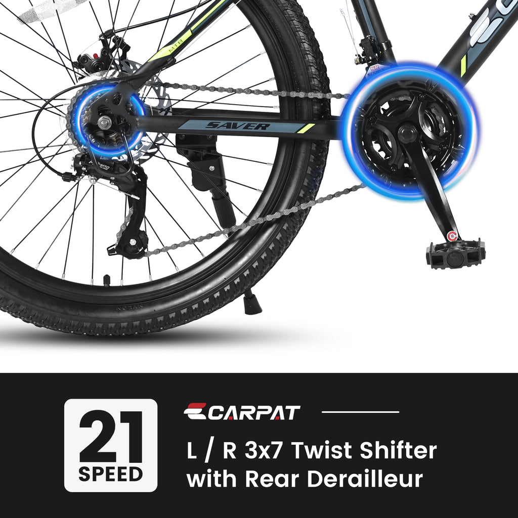 A26207 26 pouces Cadre en acier Shock Fork Plus Shock Absorber 21 vitesses Unisex Mountain Bike