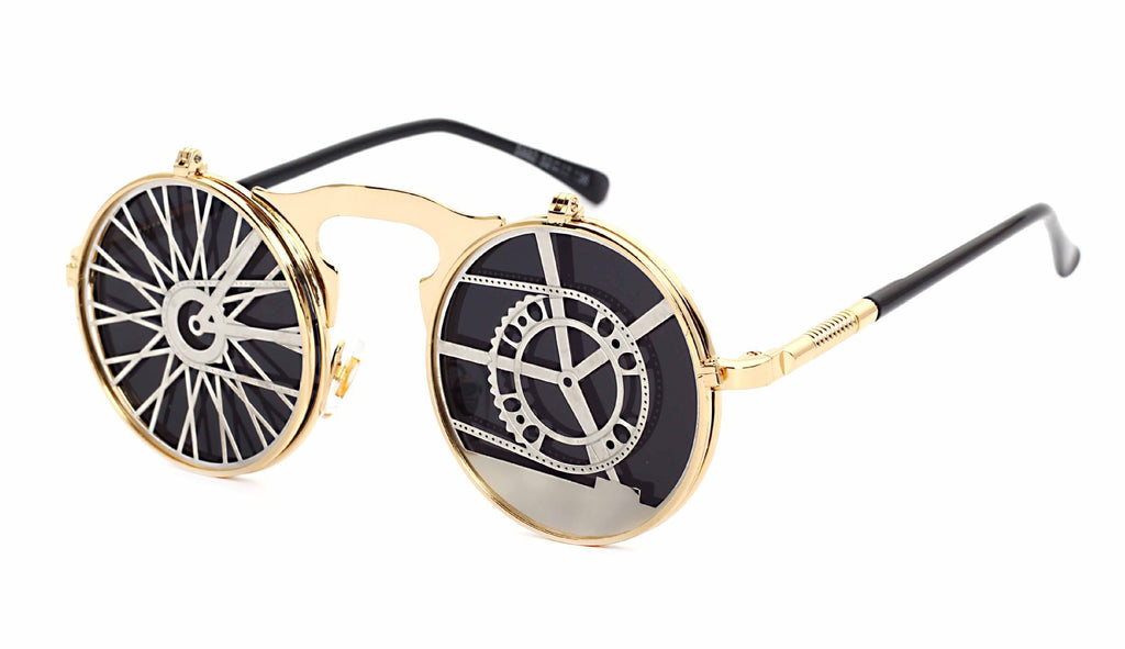Lunettes de soleil Casual Retro Metal Punk pour hommes