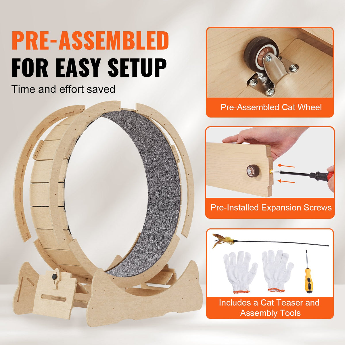 Cat Exercise Wheel Large Treadmill Cat Wheel for Indoor Cats 35.8 inches
