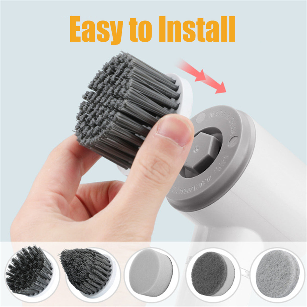 6en1 Brosse de nettoyage rechargeable sans fil avec 6 têtes