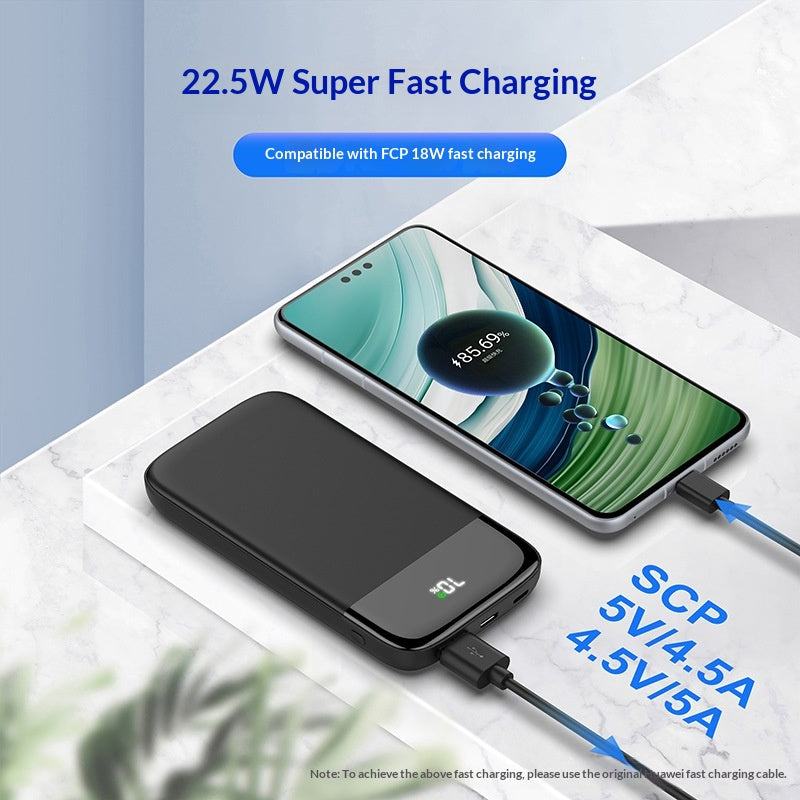 Ultra-thi Portable 10000 Mah Power Bank avec affichage numérique Et le Chargi rapide bidirectionnel