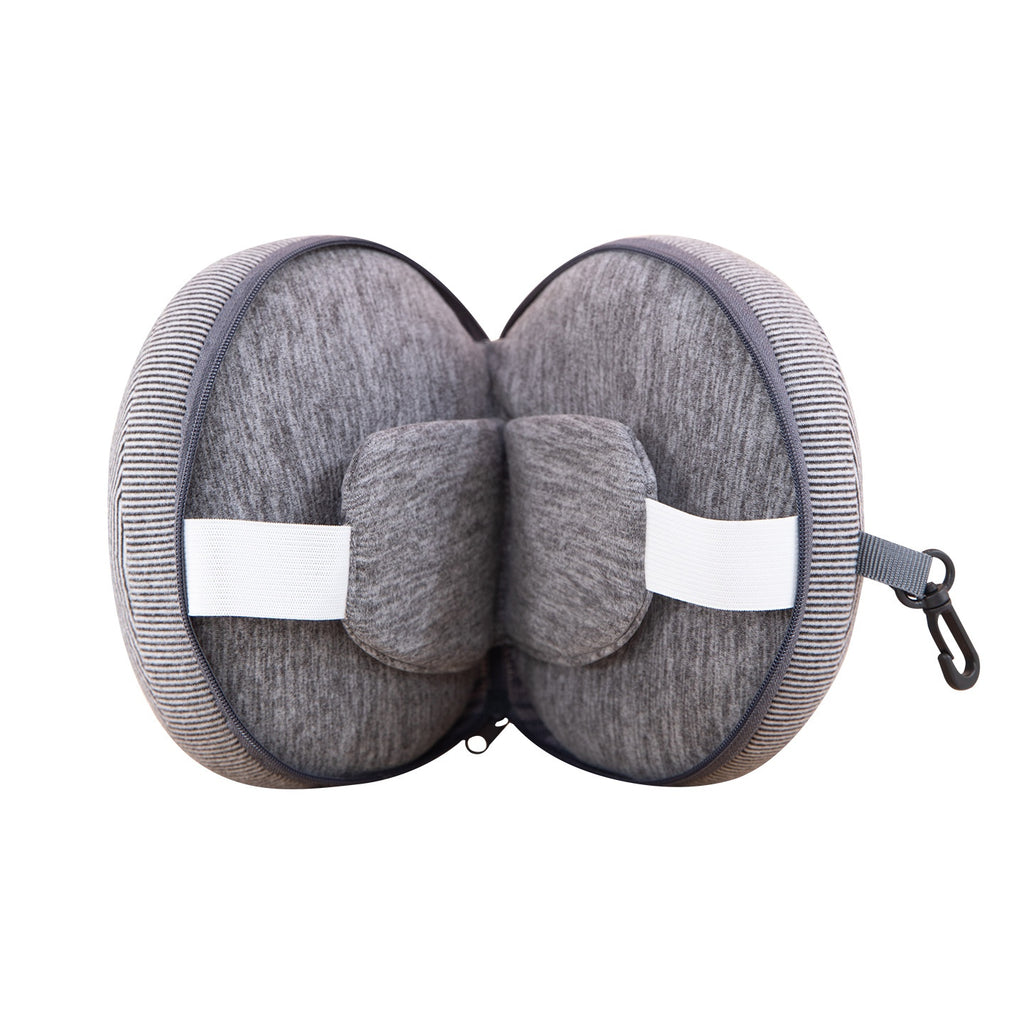 Masque à oeil à col multifonctionnel 2-en-1 Oreiller de voyage portable avec poche de rangement