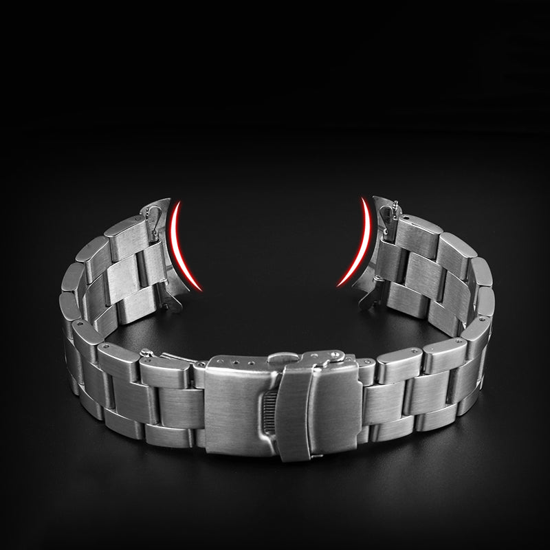 Bracelet en acier inoxydable massif avec cinq perles plongée