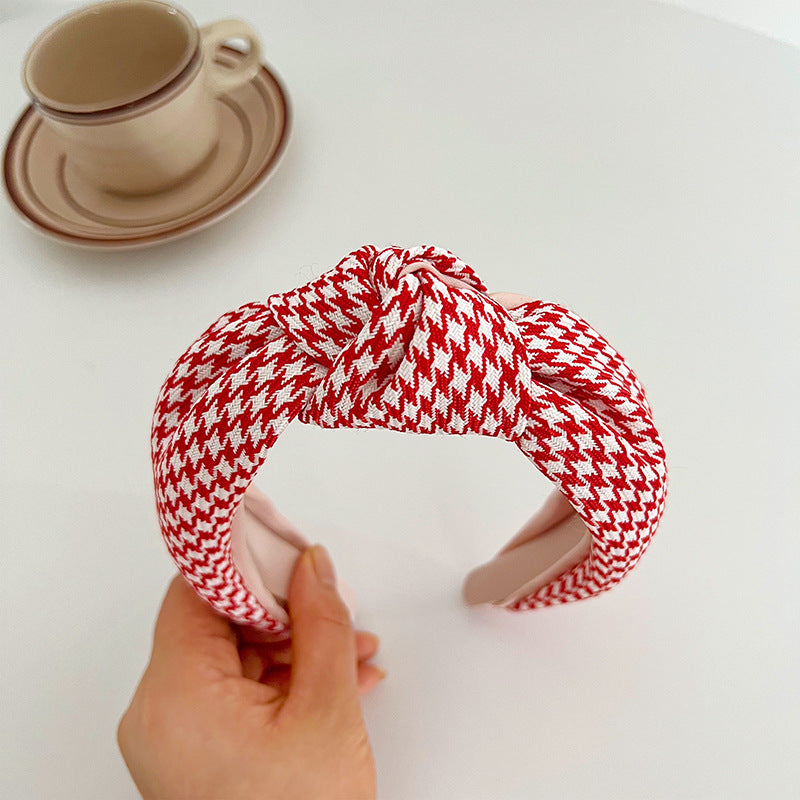 Série rouge de Noël large brim cheveux pression noeud dans le bandeau moyen