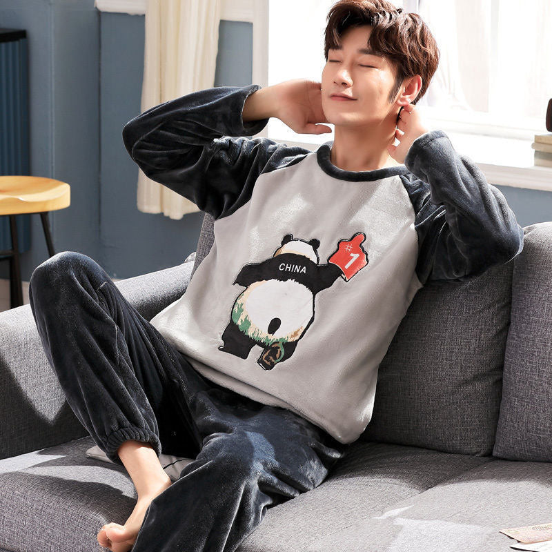 Automne et hiver Pyjama hommes Pyjama Coral polaire épais chaud