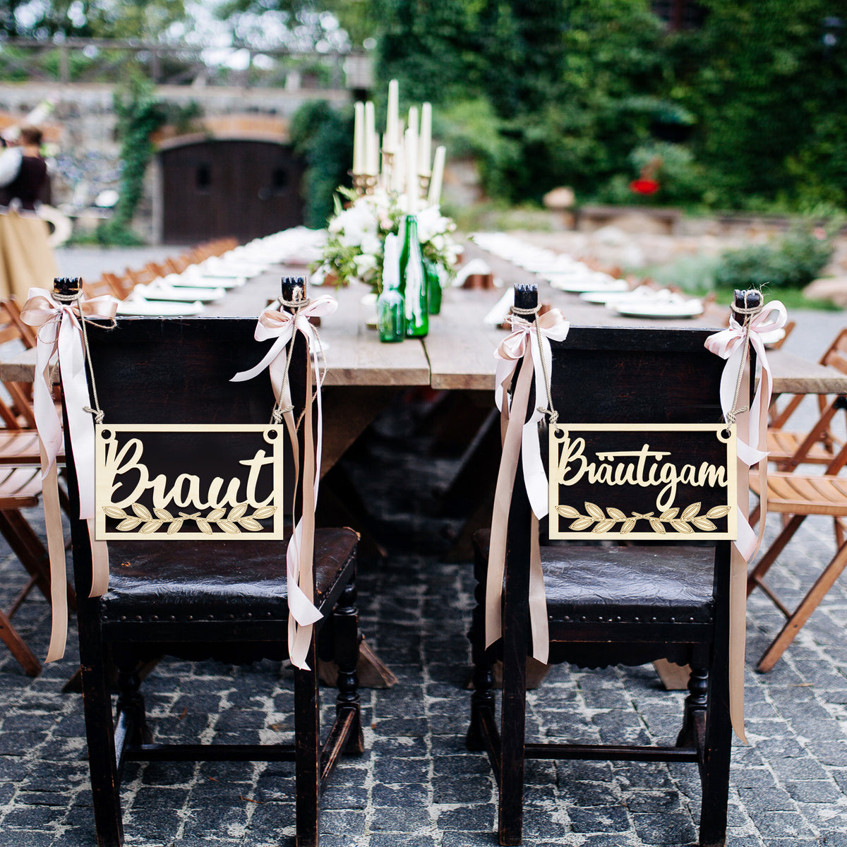 Carré Mariée et Chaise de Groom Signes pour les réceptions de mariage et les décorations de soirée—événement Et