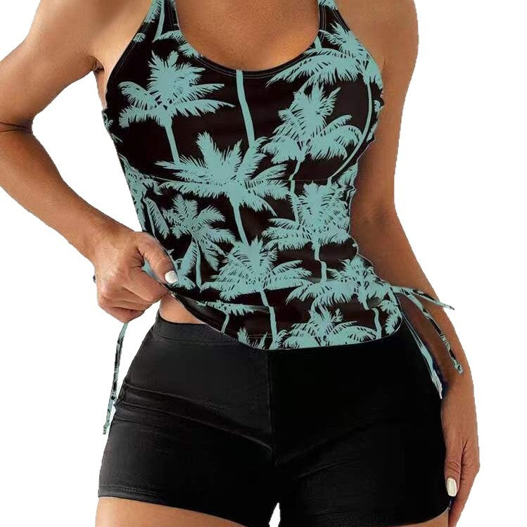 Maillot de bain conservateur féminin avec imprimé cocotier