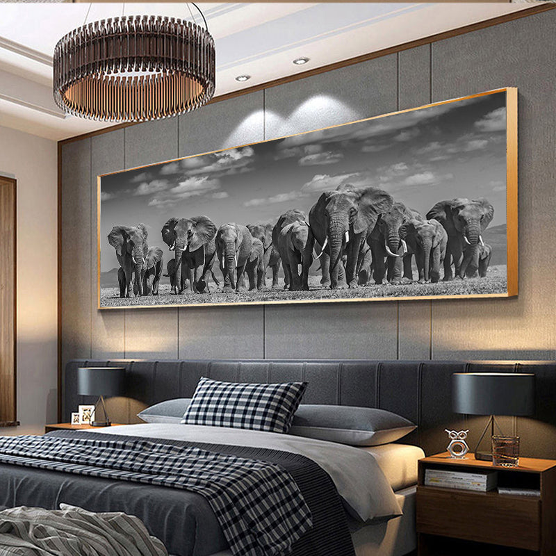 Mural d'Afrique Noire Et des éléphants