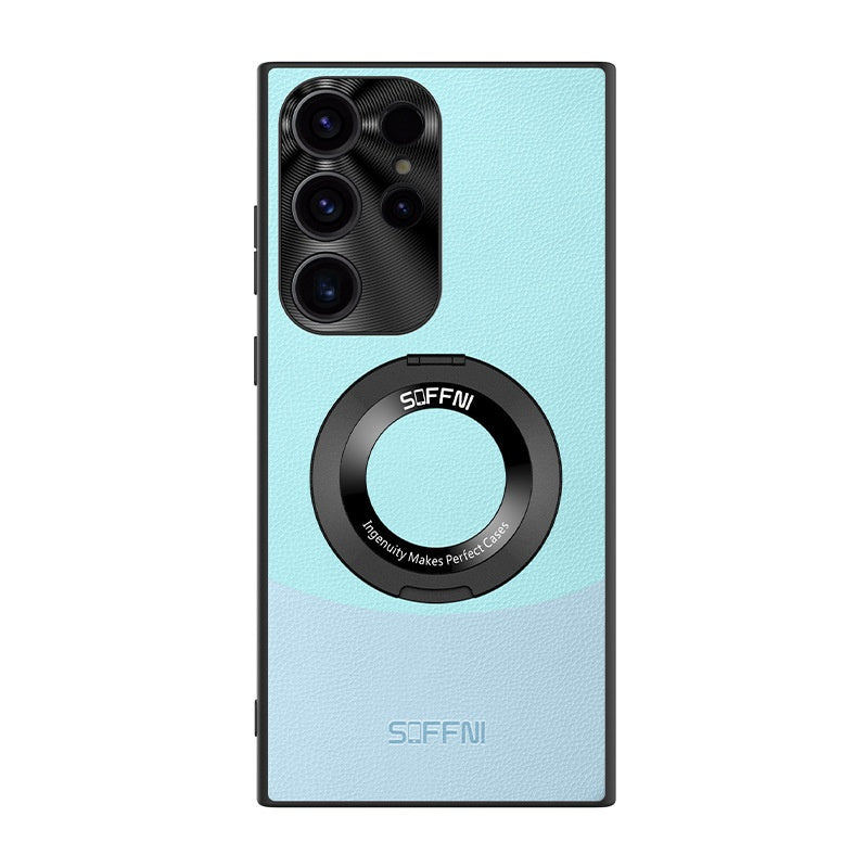 Applicable au boîtier de téléphone S23Ultra Couleur contrastante Bracket magnétique Anneau résistant à la chute Nouveau