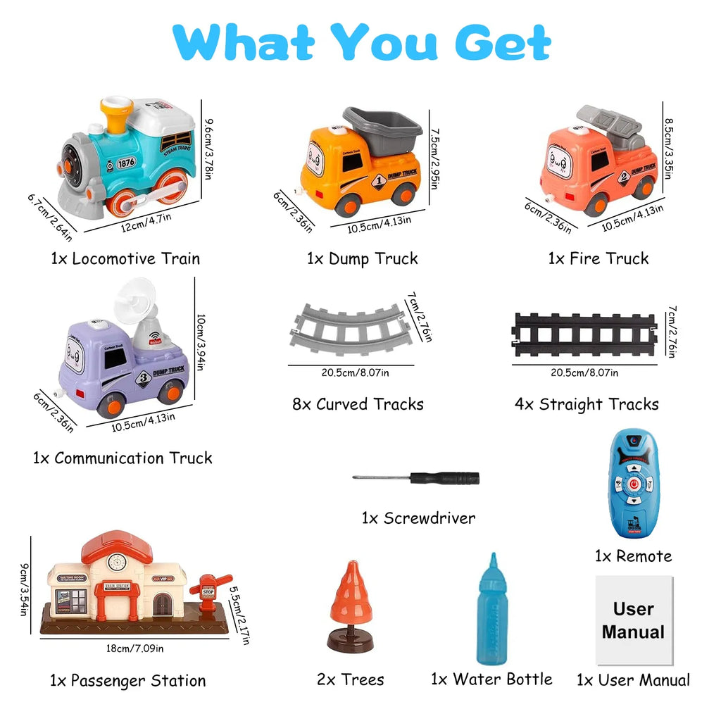 Ensemble de train électrique pour enfants avec télécommande - Jeu immersif avec sons de train authentiques