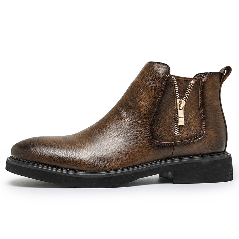 Bottes de cheville cassante haut de gamme Business Slip-on