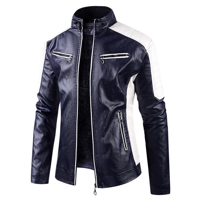 Taille européenne Automne et hiver Loisirs Cuir Men's Coat Flèche doublée