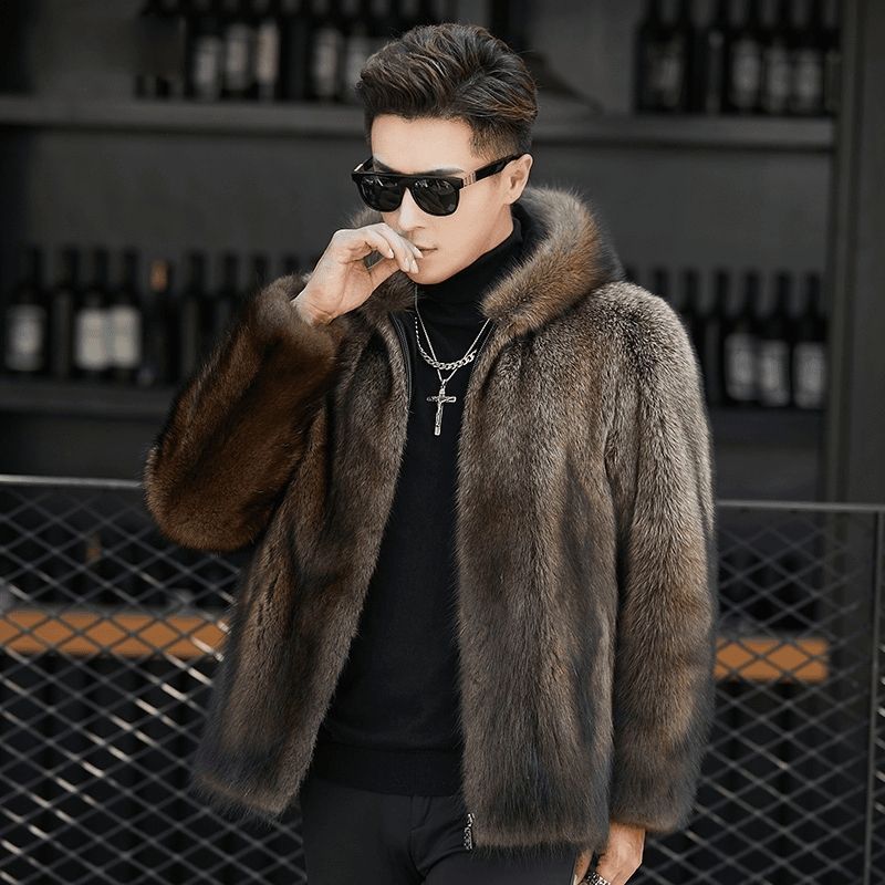 Manteau de fourrure de renard épais
