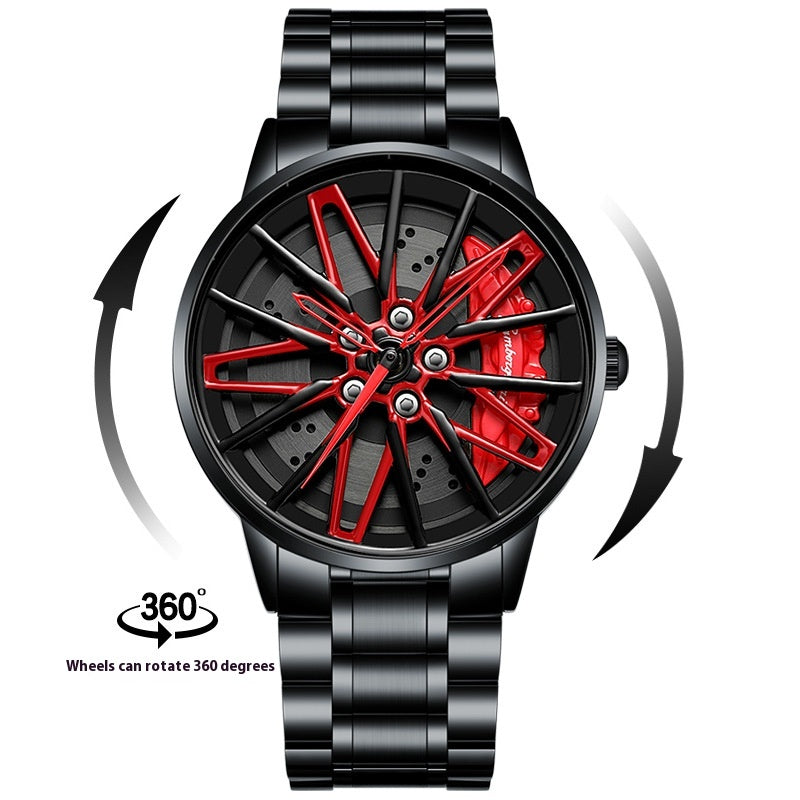 Montre Quartz Homme forgée de voiture Kini Hollow à trois dimensions