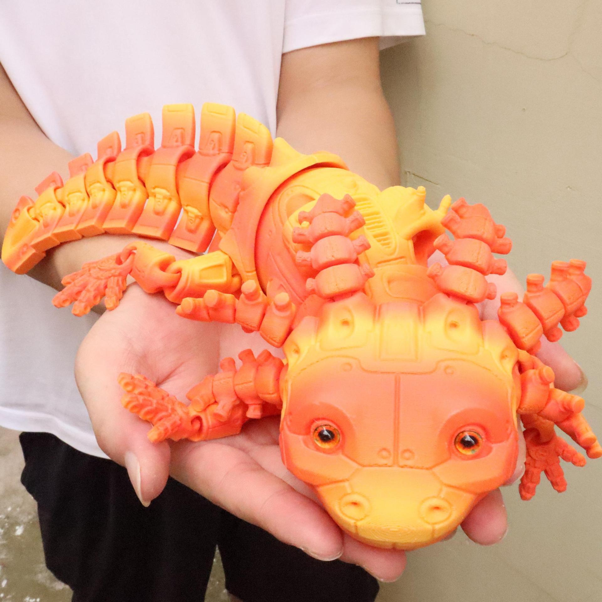 Salamandre mécanique imprimée en 3D Une figurine décorative mobile