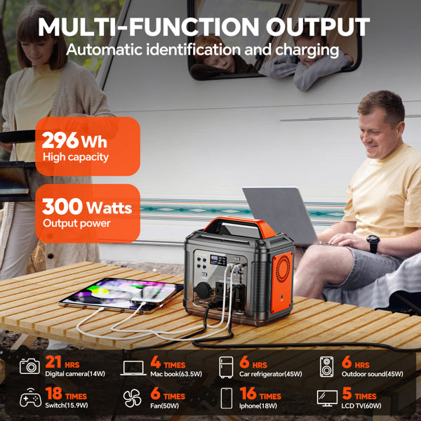 Powerbank 300w Portable Power Station avec panneau solaire 60w pour le camping générateur solaire 296