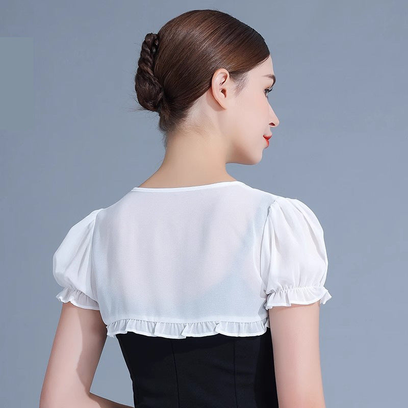 Femme Été Tous Match Lace Courte Enveloppe haut