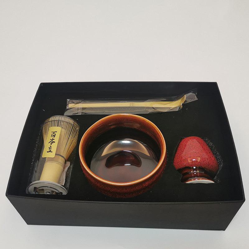 Jeu d'outils japonais de fabrication de Matcha coloré glacé Kiln changement de scroub Bowl