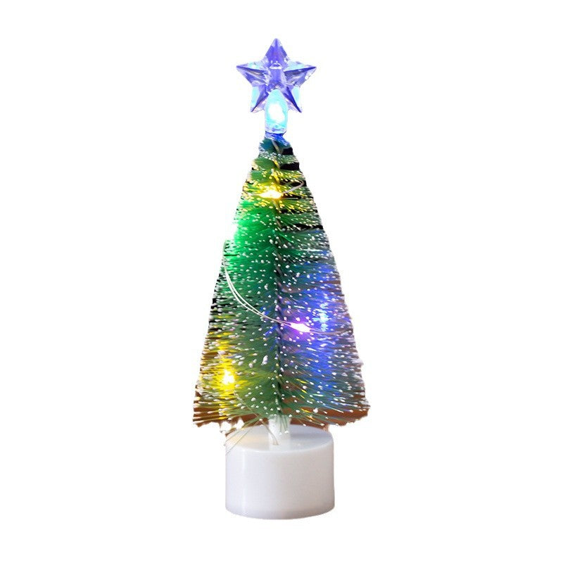 Mini arbre de Noël de simulation avec aiguilles de pin blanc Décorations de Noël Lumi coloré