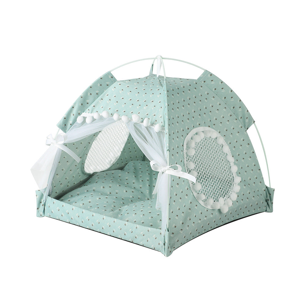 Chat Litter Kennel Été Maison semi-fermée Mat Mat