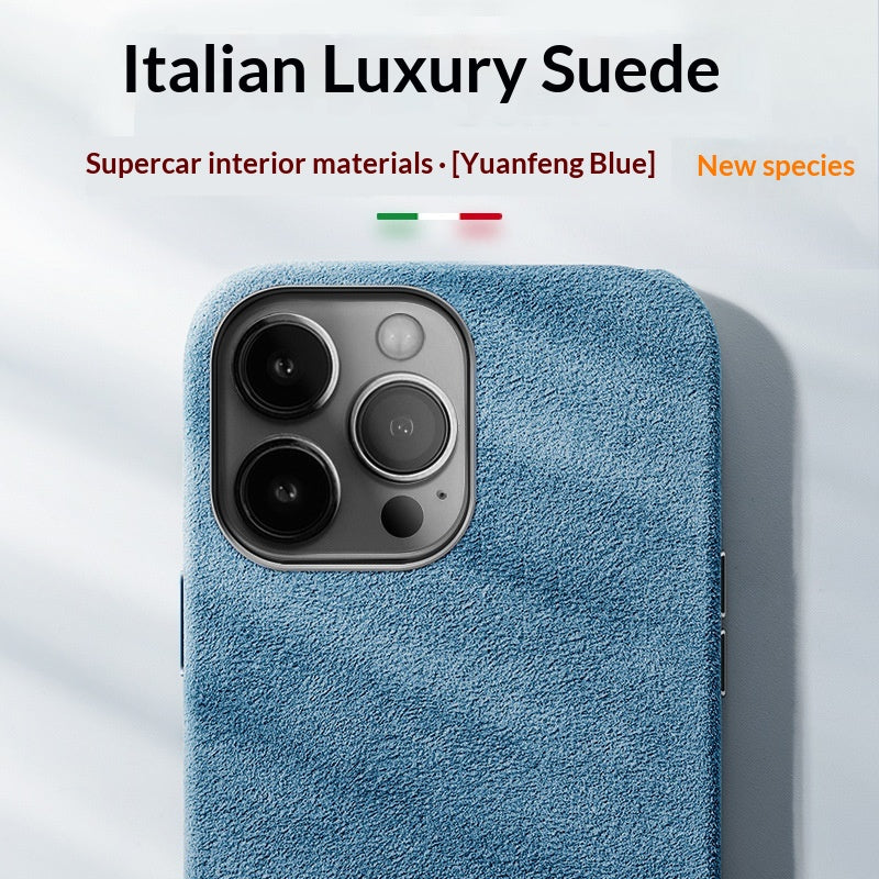 Étui de téléphone en cuir de charge magnétique haute de gamme Suede