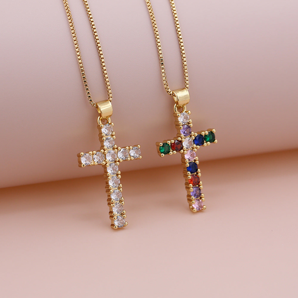 Mini collier de pendentif couleur Micro-Paved Zircon
