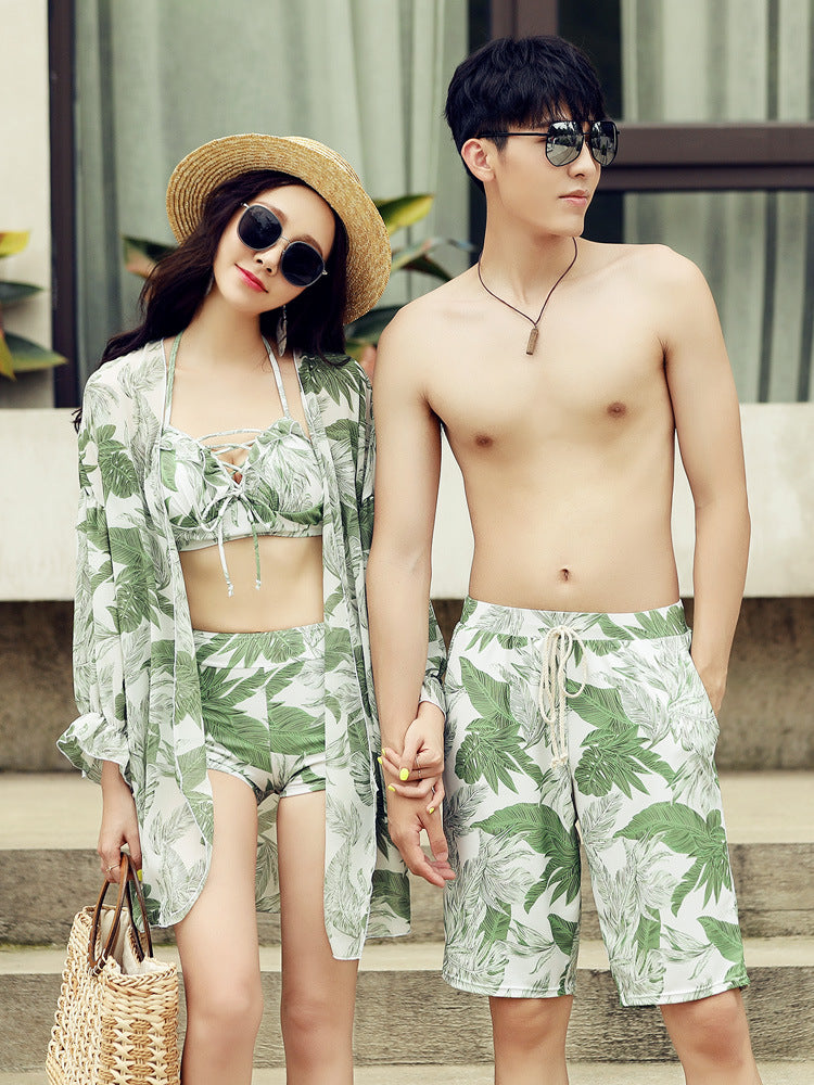 Maillot de bain gingembre Hommes et femmes Couple de plage Pantalons Bikini