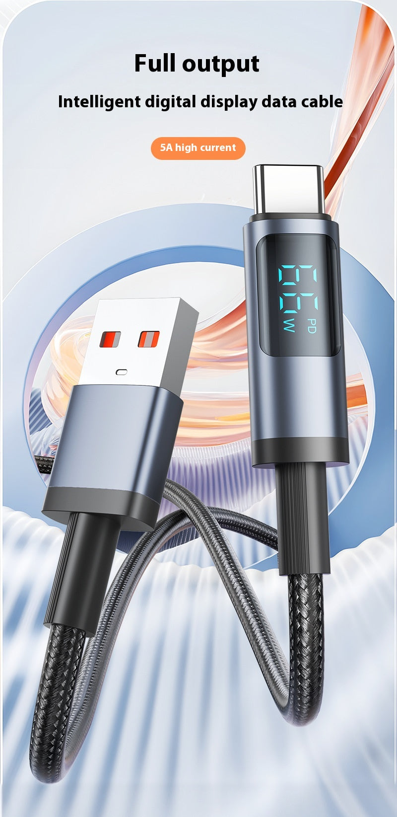 Téléphone Fast Charge pour Pingguo 30W Android 66W ligne de données d'affichage numérique