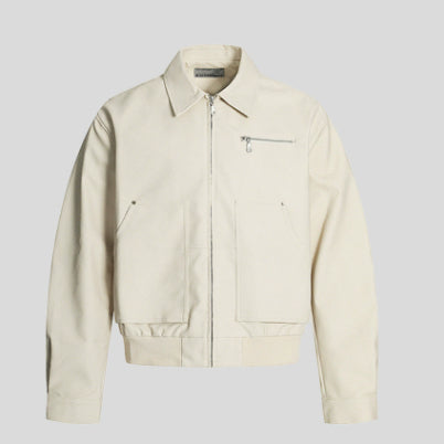 Retro Lavé Détresse en Cuir Loose-Fit Casual All-Match Jacket Top